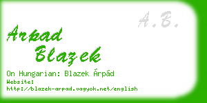 arpad blazek business card